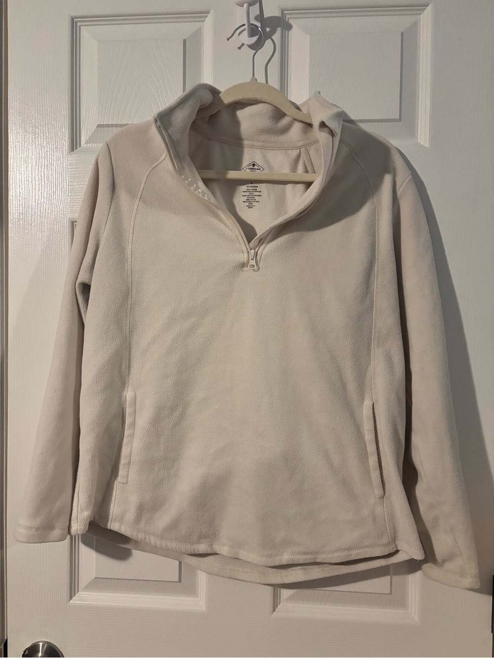 St. John's Bay Cream Half-Zip Fleece Pullover